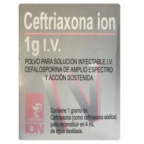 Imagen de CEFTRIAXONA ION I/V-I/M 1 1 gr [1 fco. amp.]