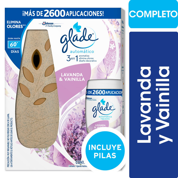 Imagen de GLADE APARATO AUTOMÁTICO LAVANDA Y VAINILLA+REPUESTO PACK [1uni+175gr]