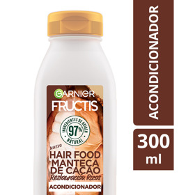 Imagen de FRUCTIS ACONDICIONADOR HAIR FOODS RESTAURACIÓN RIZOS MANTECA DE CACAO (300 ml)