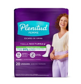 Imagen de PLENITUD FEMME TOALLA ADULTO NOCTURNA SIN ALAS [20 uni.]