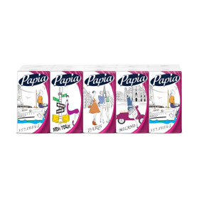 Imagen de PAPIA PAÑUELOS DESIGN CUÁDRUPLE HOJA 21cm x 21cm [10 paq x 10 uni]