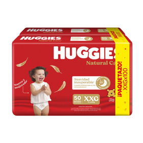 Imagen de HUGGIES NATURAL CARE PAQUETAZO XXG XXG [100 uni.]