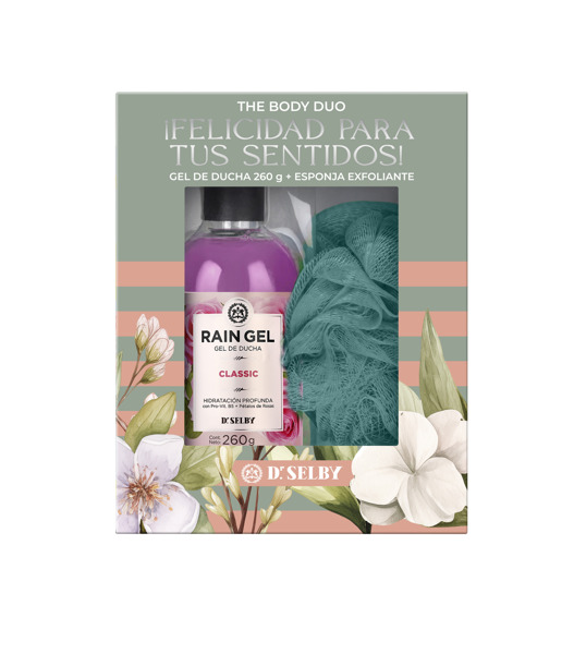 Imagen de RAIN GEL CLASSIC+ESPONJA EXFOLIANTE PACK [260grs+1uni]