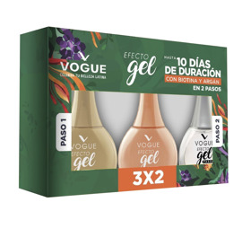 Imagen de VOGUE ESMALTE GEL JAGUAR+FLAMINGO+BRILLO PACK [14+14+14ml]