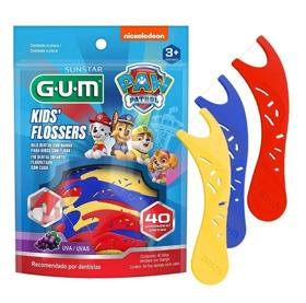 Imagen de GUM HILO DENTAL MANGO FLOSSER NIÑOS PAW PATROL 875 [40 uni.]