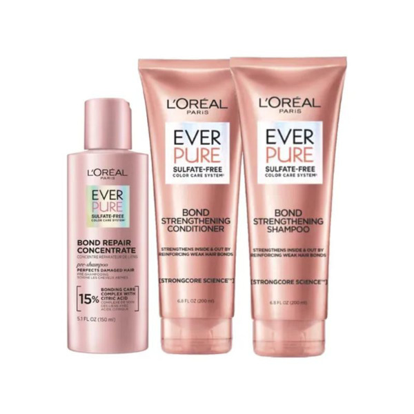 Imagen de PACK EVER PURE SHAMPOO BOND STRENGTHENING + ACONDICIONADOR + PRE SHAMPOO 200+200+150ml