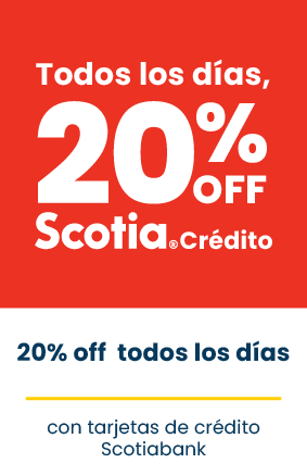 20% de descuento en todo con tarjetas de crédito Scotia