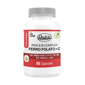 Imagen de QUALIVITS IRON & B-COMPLEX HIERRO + ACIDO FOLICO [60 cap.]