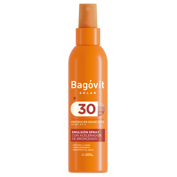 Imagen de BAGOVIT SOLAR 30 ACELERADOR DE BRONCEADO SPRAY 30 fps [200 gr]