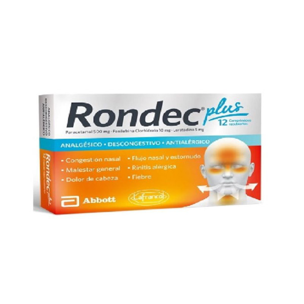 Imagen de RONDEC PLUS 500+10+5mg [12 comp.]