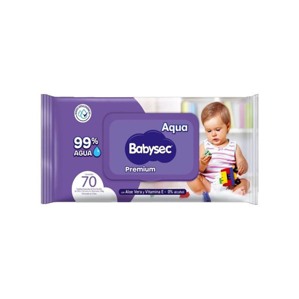 Imagen de BABYSEC TOALLITAS PREMIUM 99% AGUA [70 uni.]