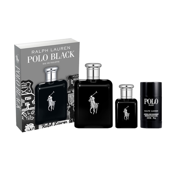 Imagen de RALPH LAUREN POLO BLACK EDT+EDT+DEO BARRA COFRE [125+40ml+75gr]