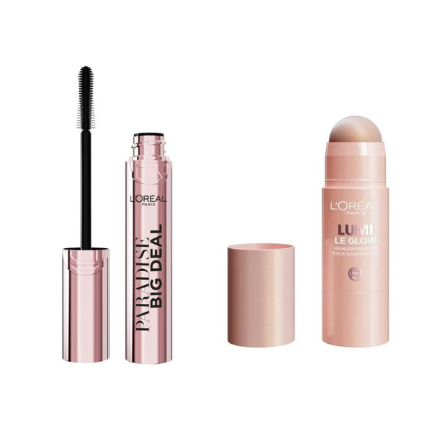 Imagen de PACK LOREAL MASCARA BIG DEAL + ILUMINADOR LE GLASSY STICK SPARKLING