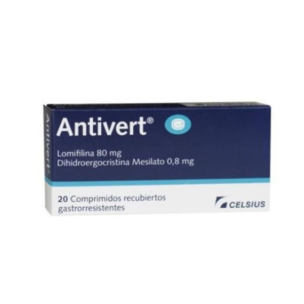 Imagen de ANTIVERT 80+.8mg [20 comp.]